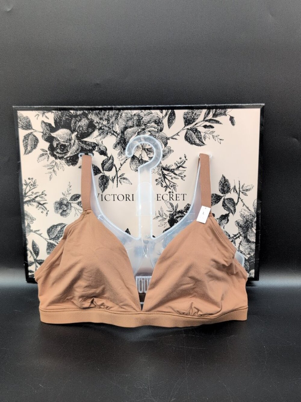 Victoria Secret Pink Unlined Triangle Soft Wireless Bralette Bra Large Caramel